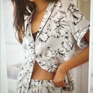 Silky Patterned Pajama Top